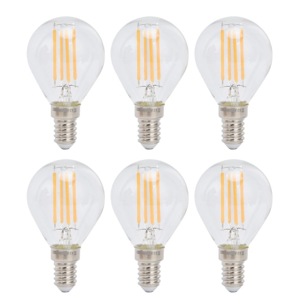 dimbar E14 LED-lampa, dimbar LED-lampa, G45 dimbar glödlampa, E14 liten Edison skruvlampa, paket med 6