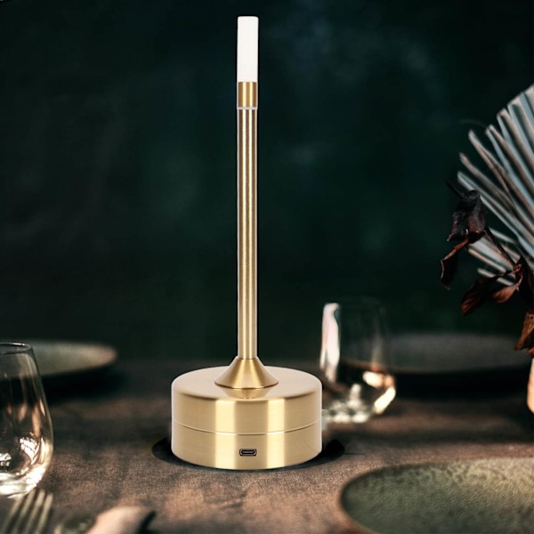 LED Sladdlös Bordslampa Steglös Dimning LED Bordslampa USB Uppladdningsbar Touchlampa Sänglampa för Restauranger Barer Hem Guld
