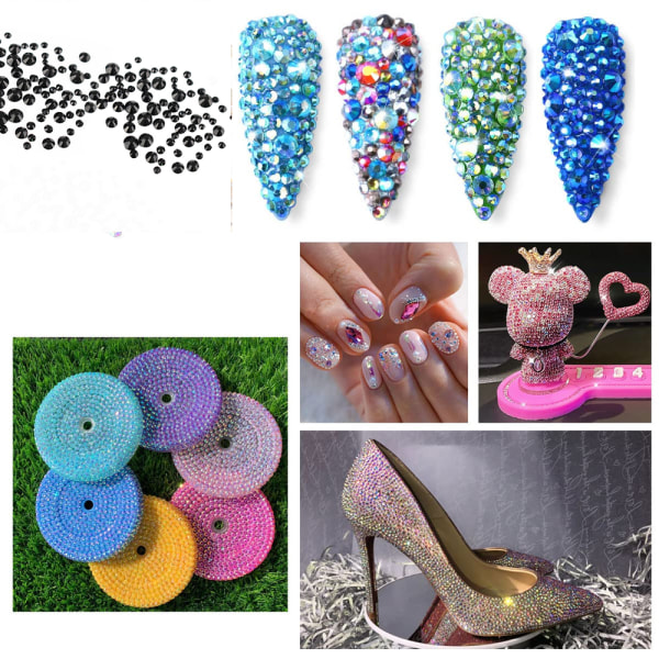 Nagelkristaller, Flatback  Gems Stones, för nageldekoration, smink, kläder, skor