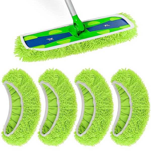 Återanvändbara Våta Padder Påfyllning för Swiffer Sweeper Mopp - Torra Svepduk & Våta Moppduk för Hushållsrengöring - Tvättsbara Mikrofiber Padder för