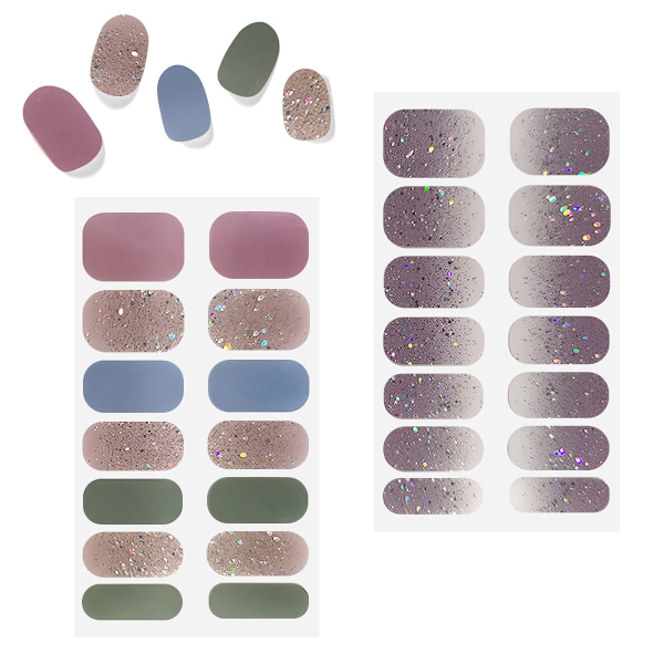 Halvhärdad nagelklistermärke (Fashion Nude) Gel nagelremsa enfärgad naturlig nagelklistermärke