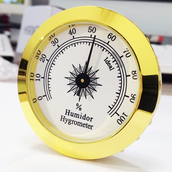 Mekanisk hygrometer för cigarrhumidor, stilren metalldesign med minimalt underhåll, högprecisionssensor