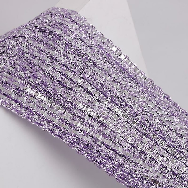 Paljettgardin för vardagsrum, elegant design glittrande silverband hängande väggpanel ljuslila, kristall dekorativ snörgardin för
