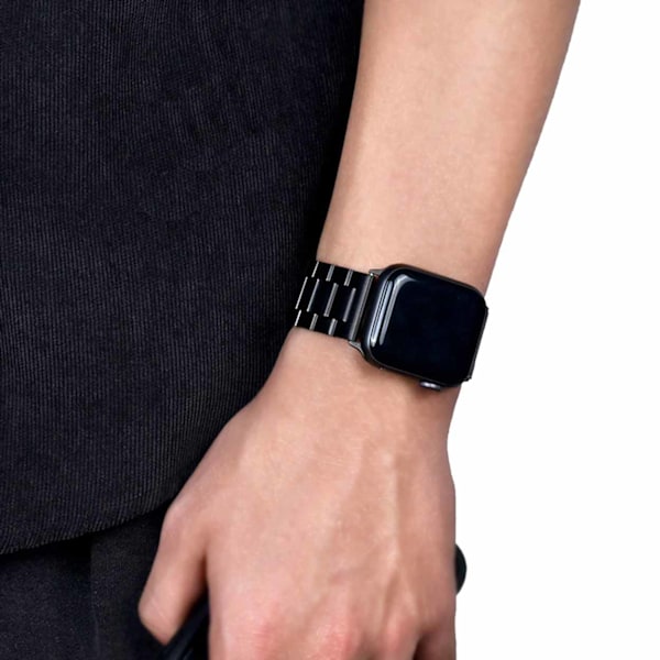 Apple Watch 42/44/45/49 1-8/SE/Ultra Metall Svart Klockarmband svart