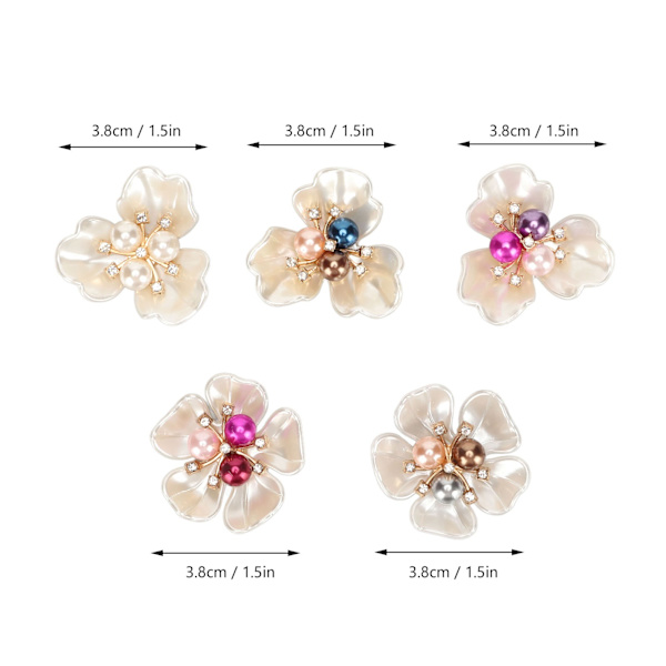20 st Pärlor Dekorationer Falska Pärlor Vackra Smycken Tillverkning Kläder Falska Pärlor Platta Blomma 38mm