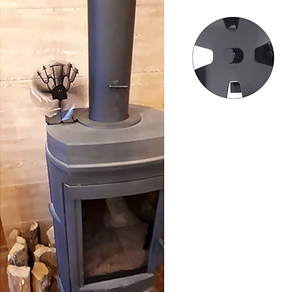 Miljövänlig Värmedriven Kaminfläkt, 4-Bladig Design För Ökad Effektivitet Och Tyst Drift, Perfekt För Vedeldade Kaminer Och Stockar