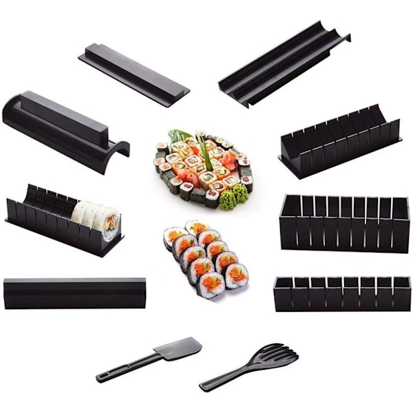 Sushi Chef I En Låda, Nybörjarvänligt Sushi-kit, Komplett Sushi-set Med Livsmedelsgodkänt Material, Inkluderar 8 Unika Formar, Lätt Att Rengöra,
