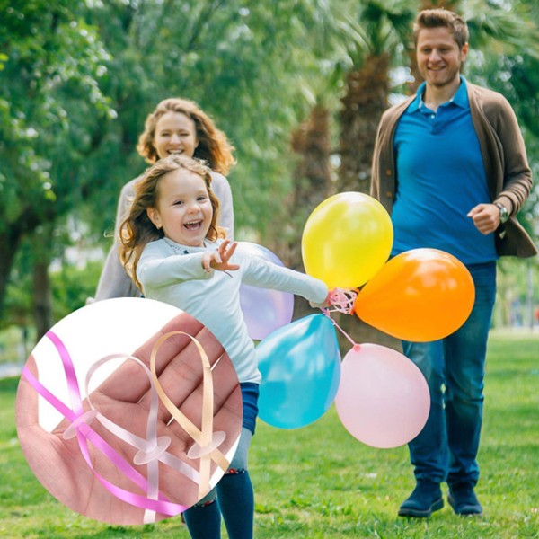 Paket med 50 ballongstängningar helium med snöre, ballongstängningar med polyband, ballongsnöre för bröllopsfester, jul, födelsedagsfester,