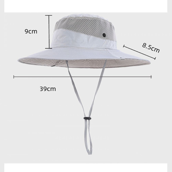 Ljusgrå solskyddande hatt, solhatt