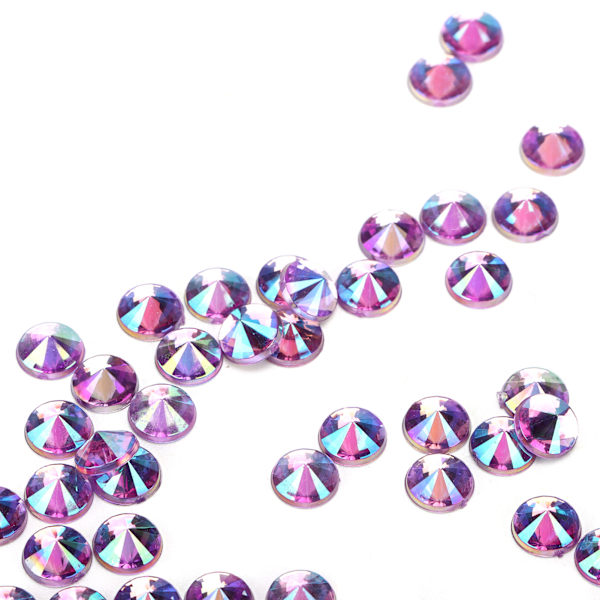 1000 st Rhinestone Vackra Handgjorda DIY 6mm Smyckestillbehör för Dekorera Kläder Skor (Ljus Lila)