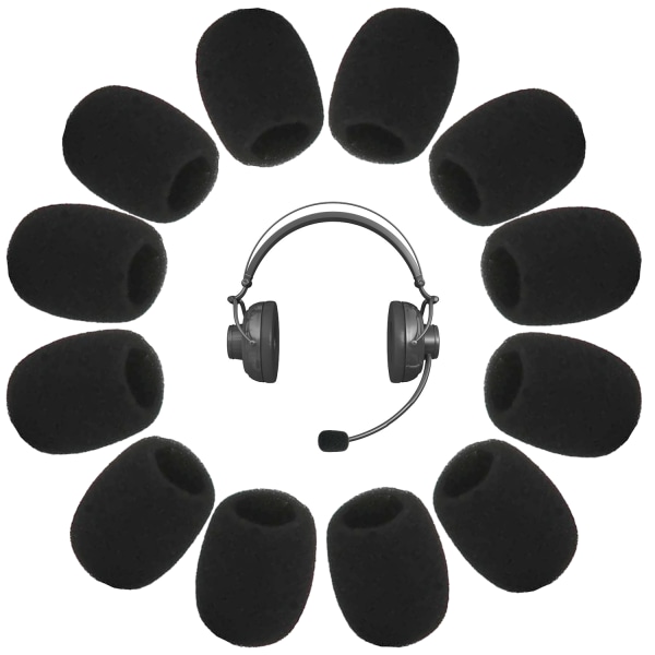 12 st Mikrofonskydd Skum, Mini Headset Cover Shield Skydd, Mikrofonskydd, Liten svampvindruta för konferensrum, Cla