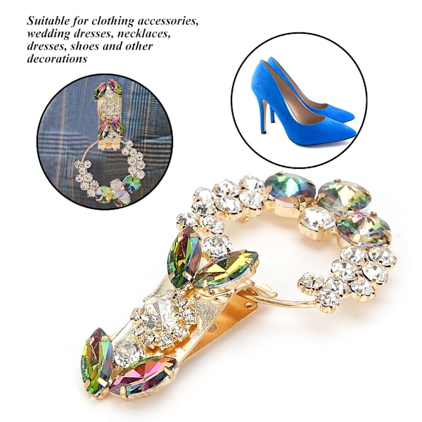 Rhinestone Crystal Spänne Blomma Rund DIY Kläder Sy Dekoration Tillbehör Flame Färgglad Rund