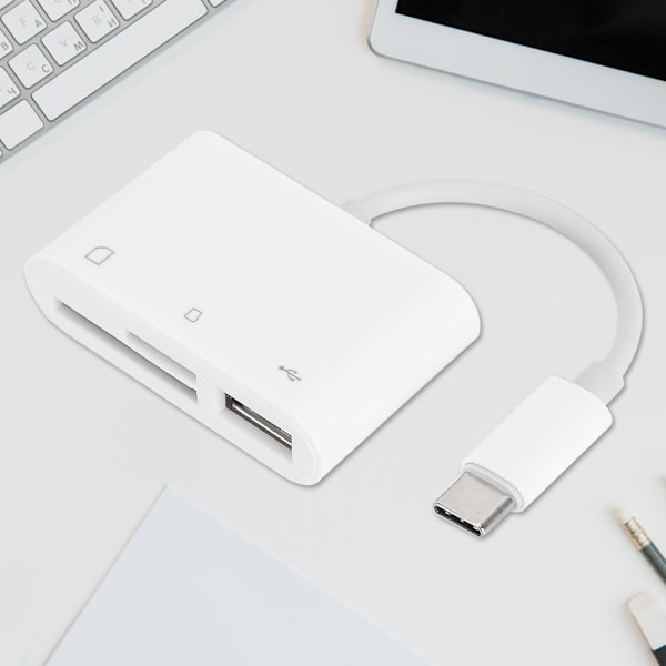USB-C till SD/TF-kortkamera läsare adapterkonverter multifunktionsminneskabelskrivare