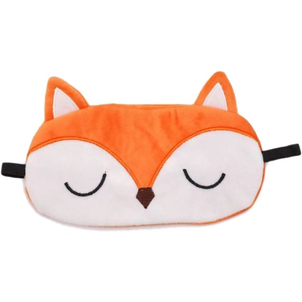 Sovögonmask plyschögonmask resesömnmask supermjuk och rolig ögonmask lämplig för barn, tjejer och vuxna (Orange Fox)
