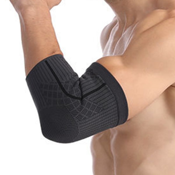 Armbågsstöd med rem kompressionshylsa justerbar för kvinnor män armstöd för löpning, träning, basket, golf, tennis, tyngdlyftning, smärtlindring