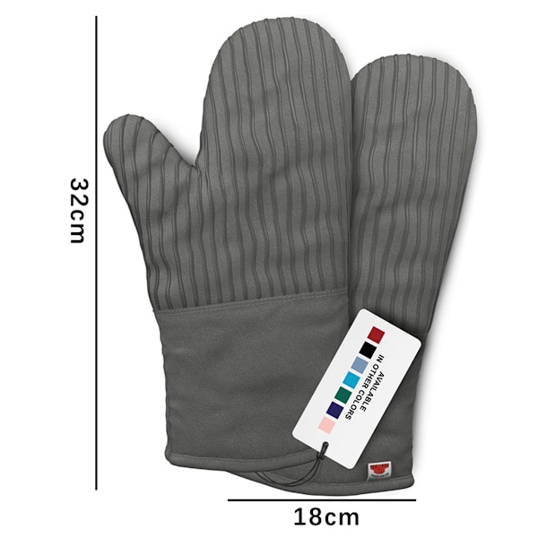 Värmebeständiga Ugnsvantar, Grå, Ergonomisk Nypgreppsdesign, Extra Långt Skydd För Händer Och Handleder, Lätta Att Ta På Och Av, Lämpliga För