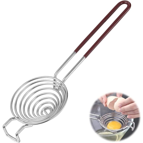 2 st Äggseparatorer i rostfritt stål, viktigt verktyg för hälsosam matlagning med diskmaskinsäker formbar spiralform, säkert material för snabb &amp;