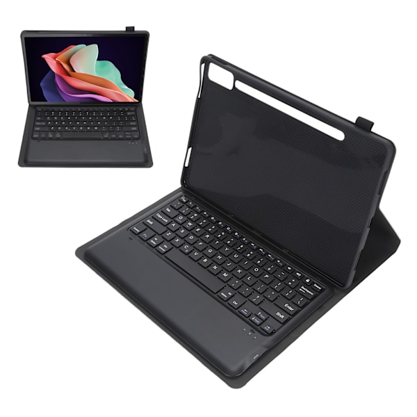 Tangentbordsfodral för Tab P12 12,7 tums surfplatta 2023 Justerbar vinkel TPU-surfplattefodral med magnetiskt avtagbart tangentbord TB370FU TB371FC Svart