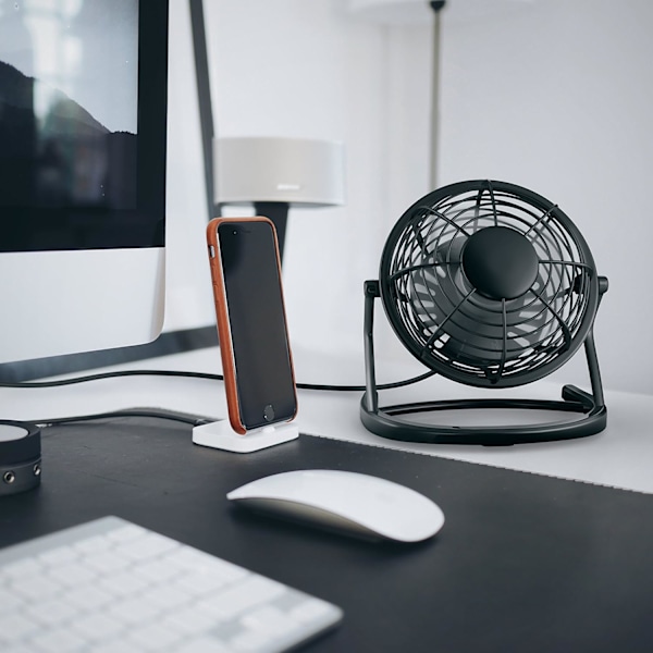 Ultratyst Bärbar USB-fläkt Med Metallkonstruktion För Effektiv Kylning, Energieffektiv Tiltbar 360-graders Rotation Minifläkt För Kontor Och