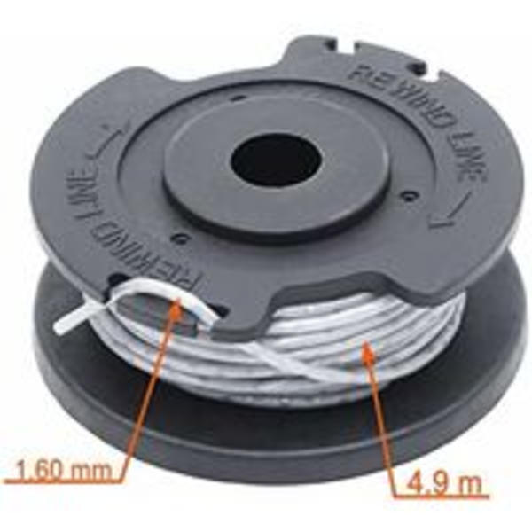 Set med 6 F016800569 för Bosch EasyGrassCut 23\\/26\\/18\\/18-230\\/18-260\\/18-26 sladdlös trimmer och 2 ersättningslock F016F04557-Ø 1,6 mm, 4,9 m (endast