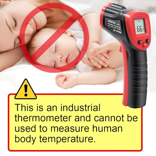 Infraröd Termometer, Valbar F Eller C för Enkel Temperaturkonvertering Mellan Celsius Och Fahrenheit