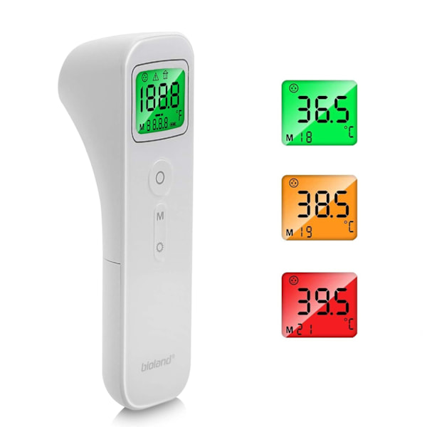 Ergonomisk beröringsfri termometer, ultra-tydlig LED-skärm, medicinsk ABS-kåpa för säkerhet och hygien