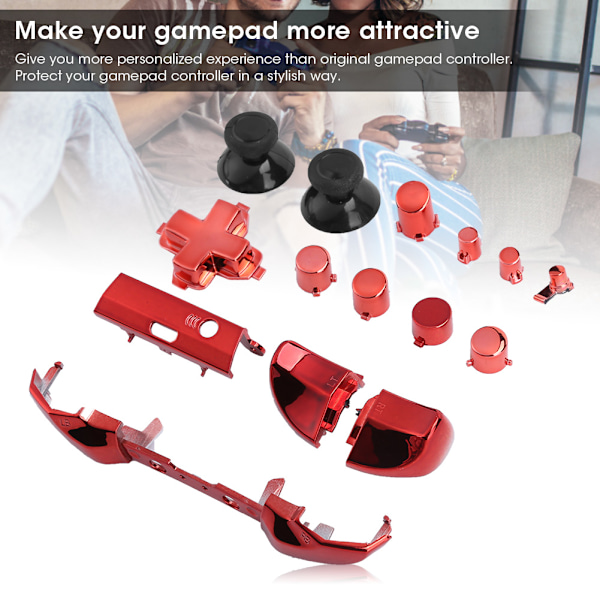Elektropläteringsknappar Ersätter Vänster Höger ABXY för Xbox One Slim Gamepad Controller Röd
