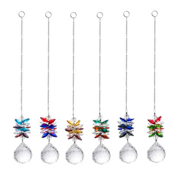 6st Crystal Sun Catcher, Crystal Ball Prism Rainbow Pendant Tillverkare för present, trädgård, fönster