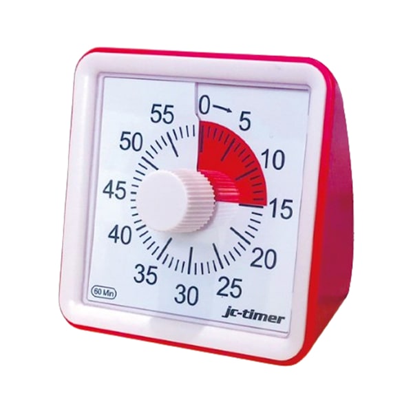 Visuell timer, tidsstyrningsverktyg för hem, skola (röd)
