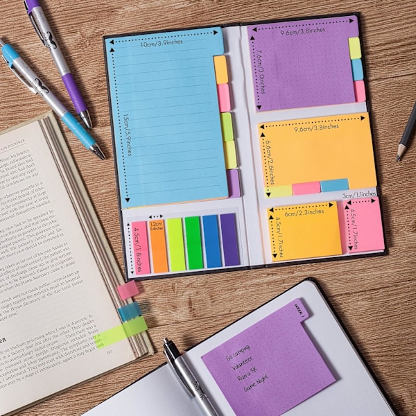 Post-it-set, post-it-etikett, 410 stycken, separata post-it-lappar, skolmaterial, kontorsmaterial, planerings-post-it-lappar, post-it-etikettdelare,