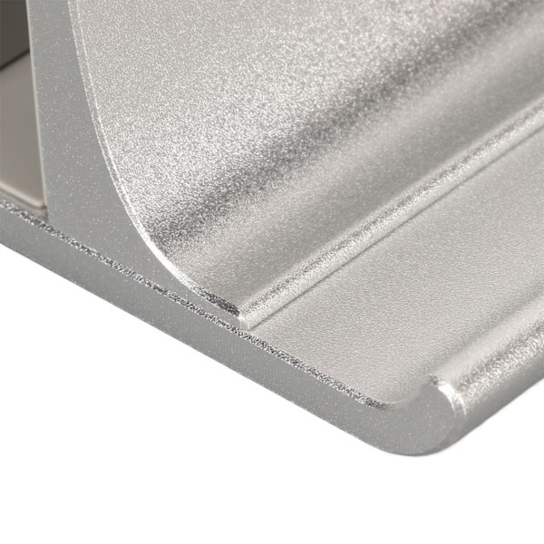 Vertikalt Laptopställ 2 Fack Anodiserad Aluminiumlegering Justerbar Utrymmesbesparande Laptop Hållare för 16 till 60 mm Tjock PC Silverfärg