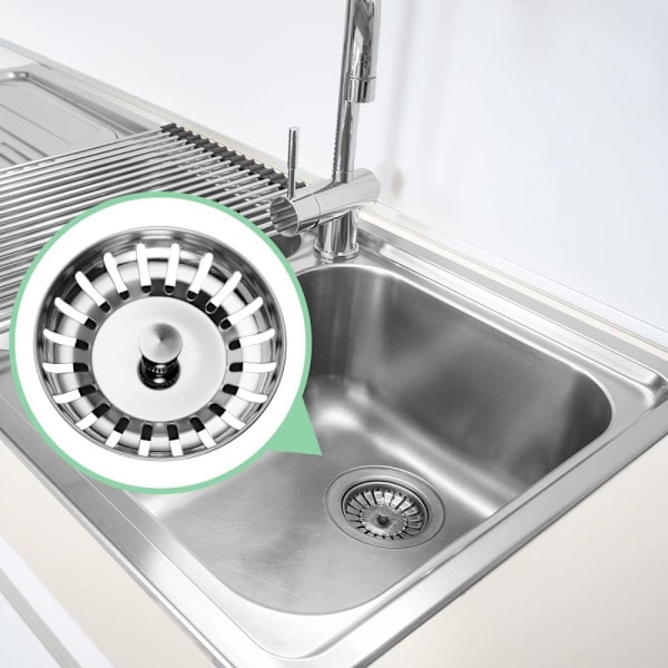 Diskho Sil Korg, Rostfritt Stål Konstruktion Anti-Täppare Med Diskmaskinsäker Design För Jämnt Vattenflöde Och Effektivt Avfall