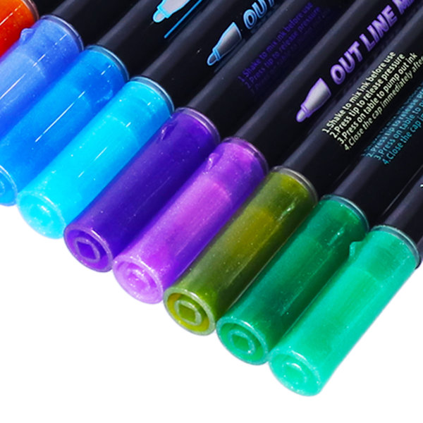 24-pack Markeringspennor Vattentäta Flytande Bläck Flerfunktions Lätt Bärbar Konturpennor