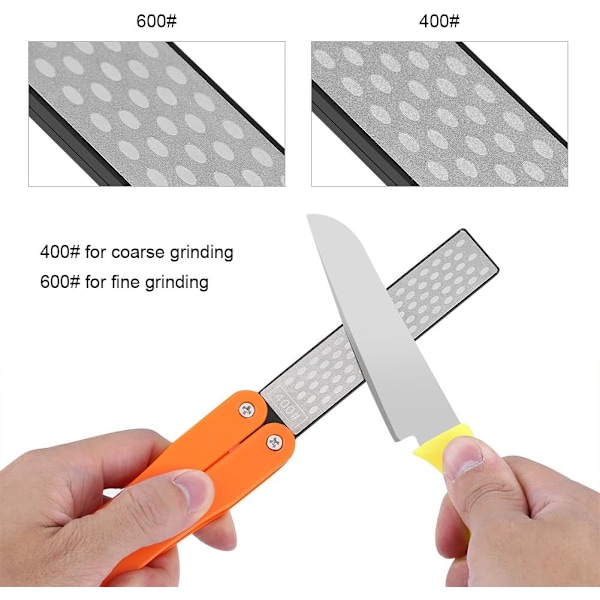 Bärbar Handhållen Slipare, Diamantbryne med Dubbelsidig Design för Snabb Eggjustering och Fin Grovslipning, Perfekt för Utomhusbruk
