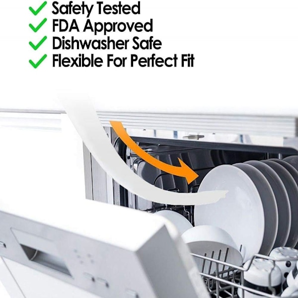 Flexibelt silikonskydd för springor, värmebeständigt, lätt att rengöra, för köksspis och bänkskiva, halkfri design, anpassningsbar längd, förhindrar spill, diskmaskinssäker &