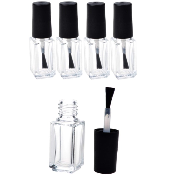 Tomma nagellacksflaskor med borste (5 ml 5-pack)