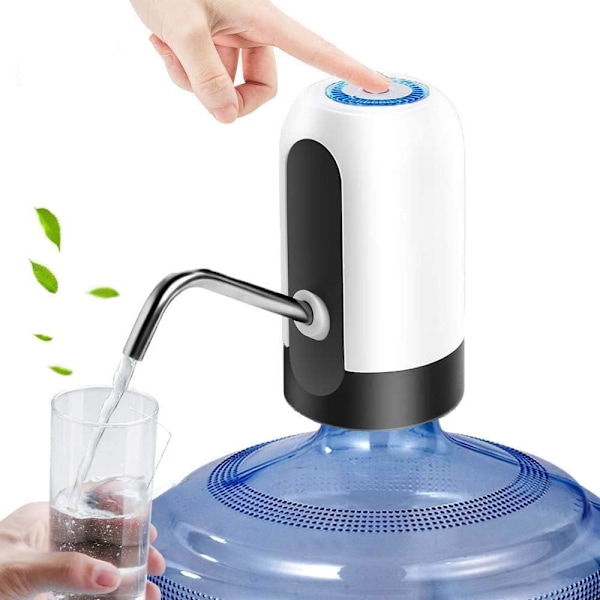 Innovativ Vattenflaskpump, Portabel Vattendispenser för 11-19 Liters Behållare, Säkerhet och Hälsa Garanterad, Spillfria Lock Ingår, USB-Laddning