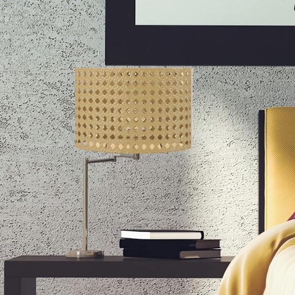 Järn Ihålig Oval Lampskärm Metallgravyr Ihålig Lampskärm Kompatibel för E27 E14 Kaliber Lamphållare Gul