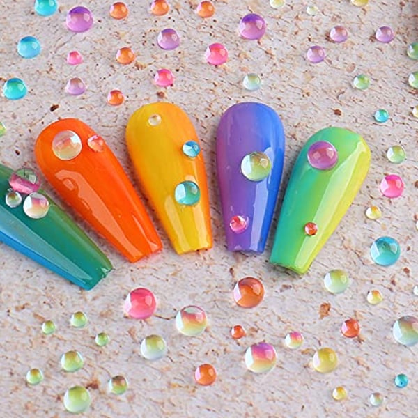 3D Candy Color Glass Beads Nail Art Accessories Mermaid Crystal Rhinestone Nail Art Accessories Diamond Nail Art för DIY Nail Art Dekoration Nail Art