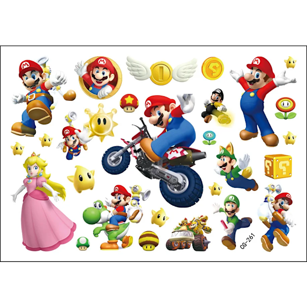 Super Mario Jul Adventskalender Tecknad Anime Karaktär Juguetes Adventsöverraskning Leksaker för barn 2024 Julklappar tattoo patch tattoo patch