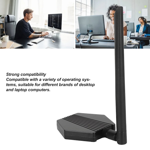 USB Extern Antenn 300Mbp Plug and Play Datorantenn Dual Band 2.4G 5G WiFi Nätverksadapter för Stationära Datorer Laptop