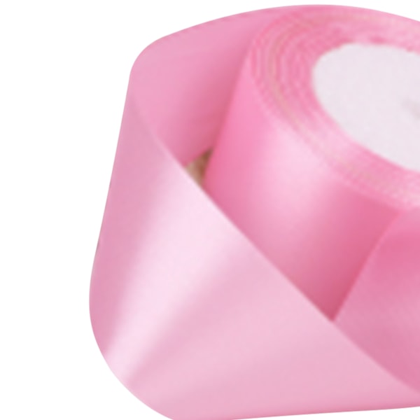5 Rullar Enfärgat Band 4cm Dubbelsidigt Satinband för DIY Hantverk Presentförpackning Rosa