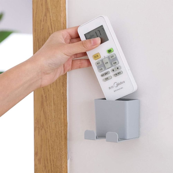 Mobiltelefonhållare för väggmontering, ABS-plastmaterial Fjärrkontrollhållare med krok och laddningsställ, Universal Multifunktionell Organizer (3