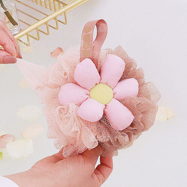 Söt Badpuff, Silkeslen Hud Med Leksaksblommor, Säker Giftfri Mjuk Badsvamp För Barn Över 6 År, Förbättrar Badandet