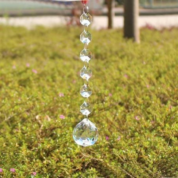Elegant Kristallglas Kula Ljuskrona Prismor, Klart Optiskt Kristallglas Med Multi-Yta Droppformad, Perfekt För Mångsidig Heminredning Och
