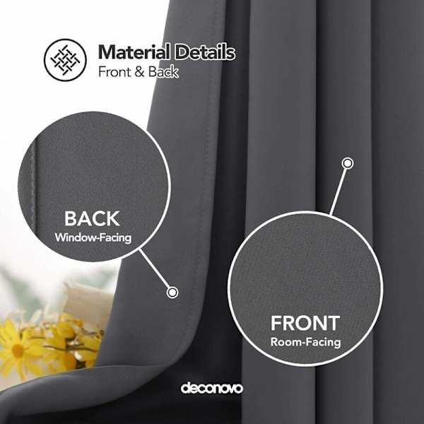 Eleganta Moderna Öljettgardiner Mörkläggande, 140x240 CM, Högkvalitativt Material Säkerställer Ljusblockering Och Värmeisolering För Mörkgrått Fönster