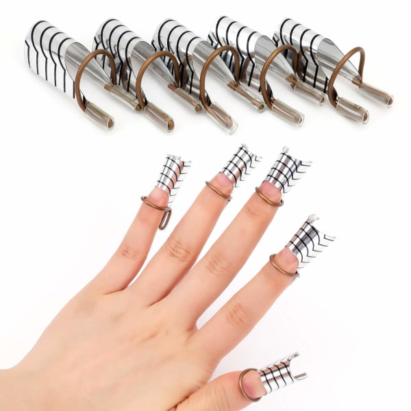 Återanvändbara UV-gel akryl nagelkonst tips förlängningsguideformverktyg, skyddande franska nagelförlängningsformar för manikyr