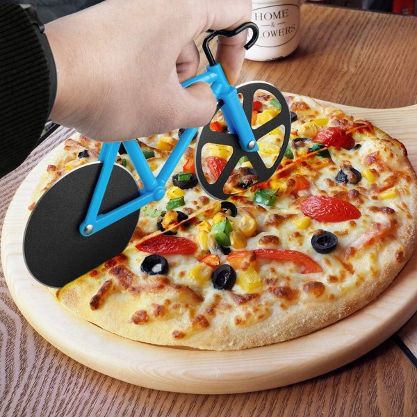 Bicycle Pizza Cutter Wheel, Non-stick Bike Pizza Slicer, Dual St
