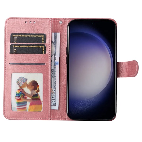 SKALO Samsung S24 PU-Läder Plånboksfodral - Fler färger Rosa Rosa