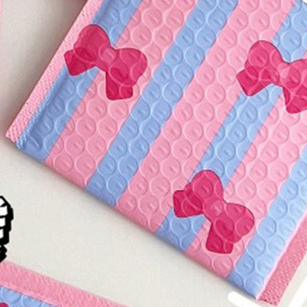 Bubbelkuvert Paketpåsar Fluga Stil Förtjockade Fraktpåsar Förpackningspåse Leverans för Expressleverans Blå Rosa